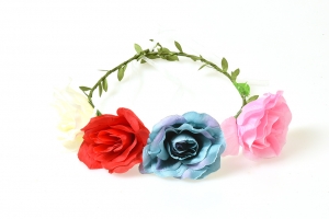 couronne de fleurs rose (multi colore)