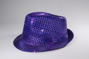 Chapeau chic Paillettes (Mauve foncé)