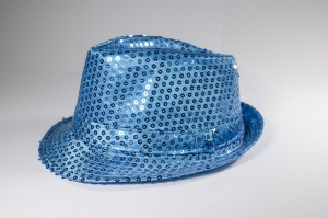 Chapeau Chic Paillette Bleu Turquoise