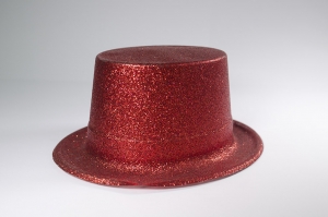 Chapeau haut de forme Plastique Paillette Rouge