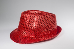 Chapeau Chic Paillettes (Rouge)