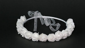couronne de fleurs bouton de rose (blanc)