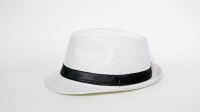 Chapeau Panama Blanc avec Rebord Noir