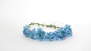 Couronne de fleurs Rose (bleu Turquoise)