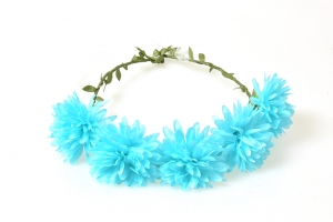 couronne de fleurs Dhalia (bleu turquoise)