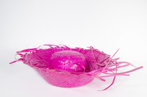 chapeau de paille Fushia