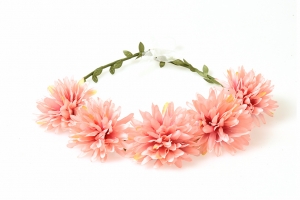 couronne fleur saumonée