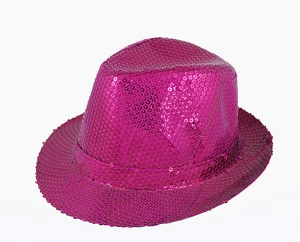 Chapeau Chic Paillettes Fushia