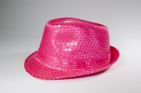 Chapeau chic Paillettes (Rose Fluo)